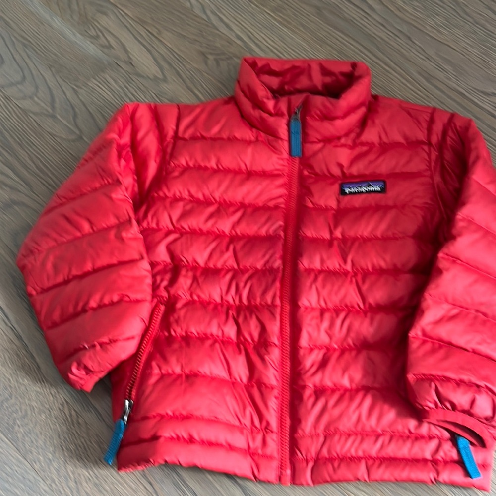 Red toddler Patagonia light puff coat